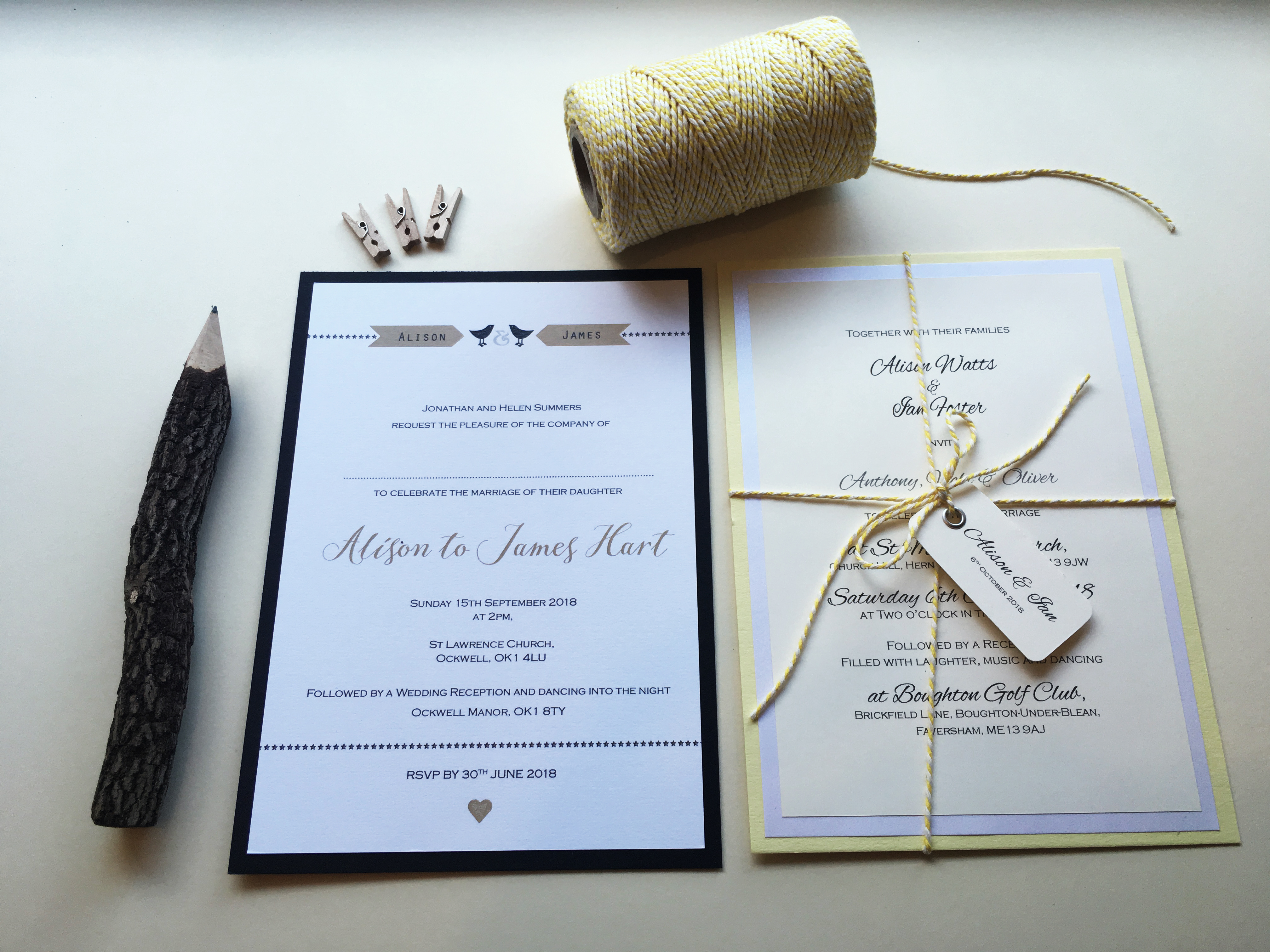 2018 wedding invitation designs. Millbank and Kent