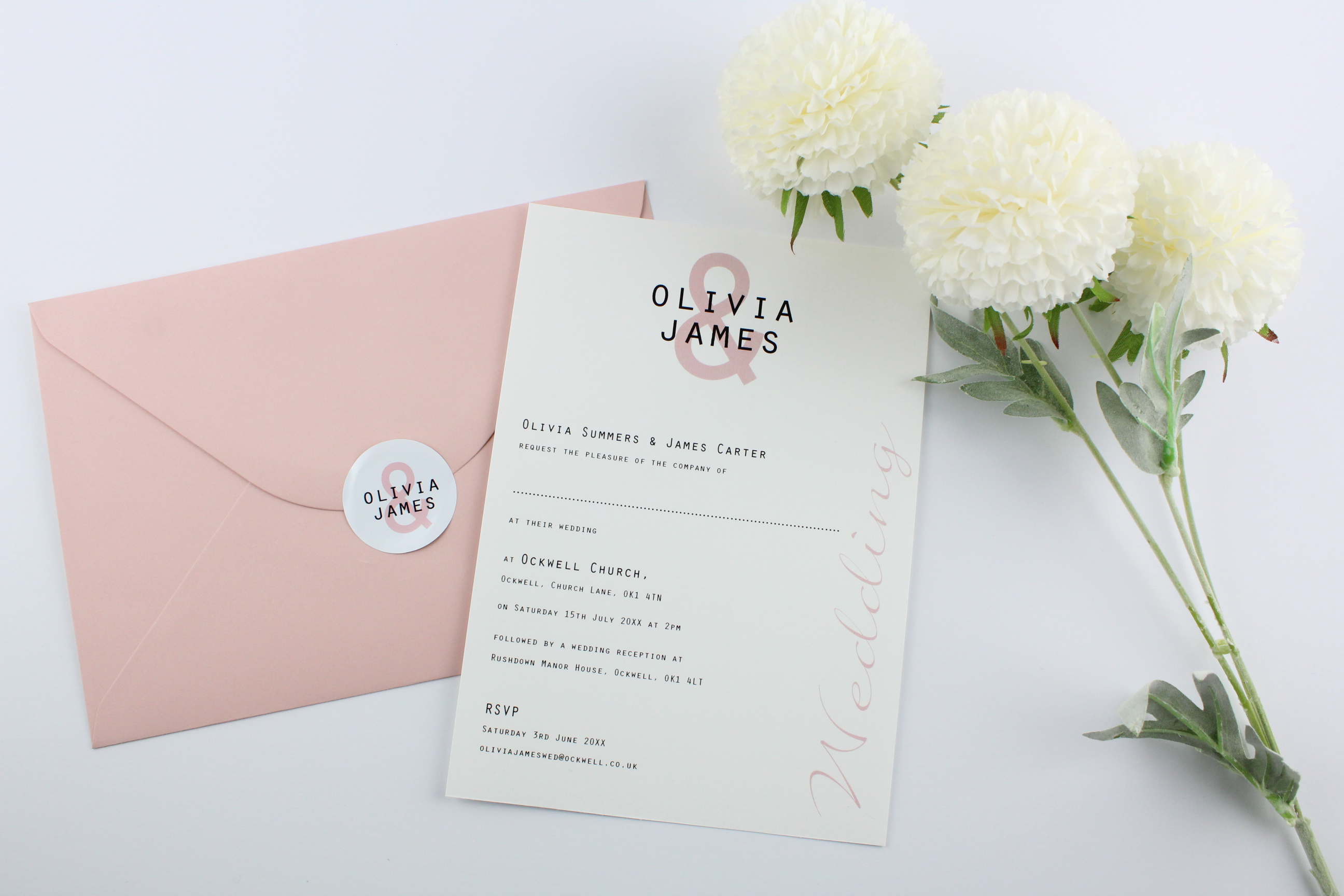 Minimalist wedding invitations